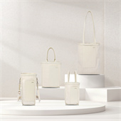 法國設(shè)計(jì)師再生帆布桶包超纖拼接pu皮束口高級感通勤手拎包定做